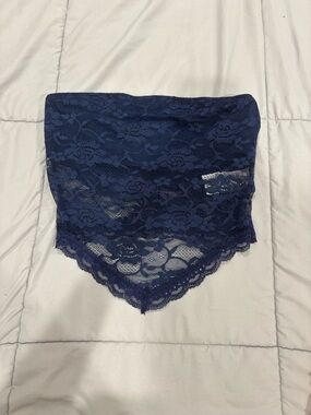 SHEIN Navy Blue Lace Bandeau Top